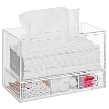 Modern Clear Acrylic Bathroom Tissue Dispenser with Drawer
