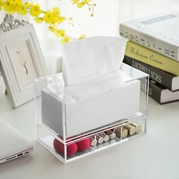 Modern Clear Acrylic Bathroom Tissue Dispenser with Drawer