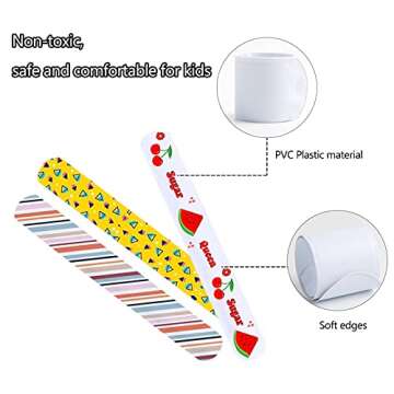 HappyHapi 42 Pack Slap Bracelets White, 8.7 x 1.2 Inch DIY Slap Bands Party Favors for Birthday,Halloween,Christmas, Blank Soft Wristband School Craft Projects, DIY Painting, Corsage, Vinyl Wrapping