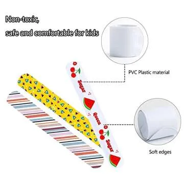 HappyHapi 42 Pack Slap Bracelets White, 8.7 x 1.2 Inch DIY Slap Bands Party Favors for Birthday,Halloween,Christmas, Blank Soft Wristband School Craft Projects, DIY Painting, Corsage, Vinyl Wrapping