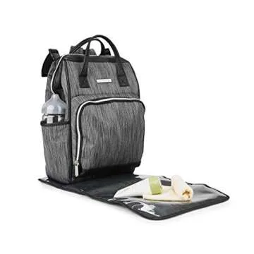 Bananafish Diaper Bag - Multi-Function Design Nappy Bag for Baby Care or Travel - Carry or Wear as Backpack - Large Capacity in Trendy, Stylish Design, Dark Grey