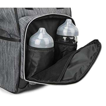 Bananafish Diaper Bag - Multi-Function Design Nappy Bag for Baby Care or Travel - Carry or Wear as Backpack - Large Capacity in Trendy, Stylish Design, Dark Grey