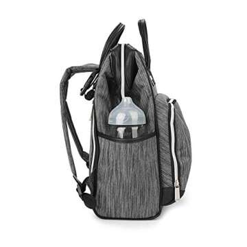 Bananafish Diaper Bag - Multi-Function Design Nappy Bag for Baby Care or Travel - Carry or Wear as Backpack - Large Capacity in Trendy, Stylish Design, Dark Grey