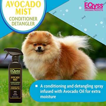 EQyss Avocado Mist Pet Spray Conditioner - Shines, Conditions, and Reduces Shedding, Weightless Leav...