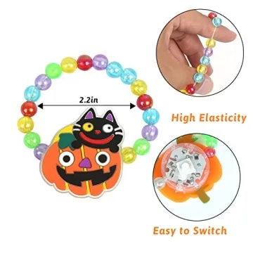 CCINEE 10pcs LED Halloween Bracelets for Kids Glow