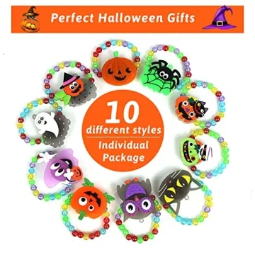 CCINEE 10pcs LED Halloween Bracelets for Kids Glow