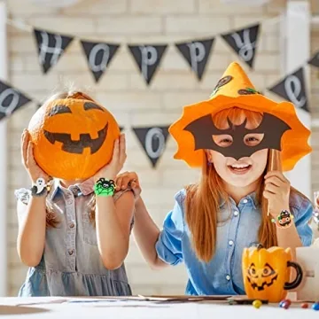 CCINEE 10pcs LED Halloween Bracelets for Kids Glow