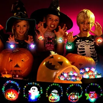 CCINEE 10pcs LED Halloween Bracelets for Kids Glow