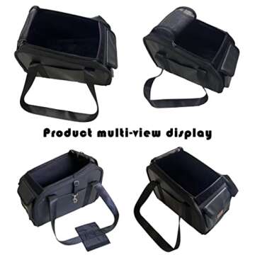 Ximei Dog Booster Car Seat ON Car Armrest Center Console Dog Pet Booster Car Seat Dog Cat Travel Seat Puppy Console for SUV Secure Safety Seat Perfect for Small Dogs Cats (PU for Fold)