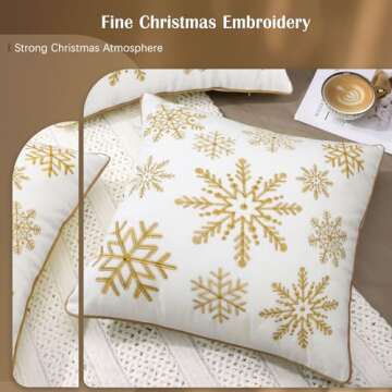 Lewondr 18 x 18 Inches Pack of 2 Christmas Throw Pillow Covers, Soft Velvet Decorative Square Throw ...
