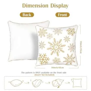 Lewondr 18 x 18 Inches Pack of 2 Christmas Throw Pillow Covers, Soft Velvet Decorative Square Throw Pillow Cases with Embroidery Snowflakes Cute Pillowcases for Christmas Decor Bed Sofa Couch, White