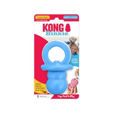 KONG Puppy Binkie - Pacifier Dog Toy for Puppies - Stuffable Chew Toy for Puppy Playtime - Durable N...