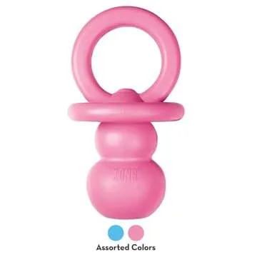 KONG Puppy Binkie - Pacifier Dog Toy for Puppies - Stuffable Chew Toy for Puppy Playtime - Durable Natural Rubber Dog Treat Toy for Teething Puppy - for Small Puppies - Blue