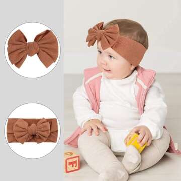 Makone Baby Bows Headband Newborn Hairbands Stretchy Nylon Child Hair Accessories Hair Bow Headband ...