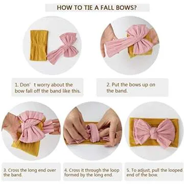 Makone Baby Bows Headband Newborn Hairbands Stretchy Nylon Child Hair Accessories Hair Bow Headband for Infant Toddler Baby Girls 5.5 inch, 6pcs