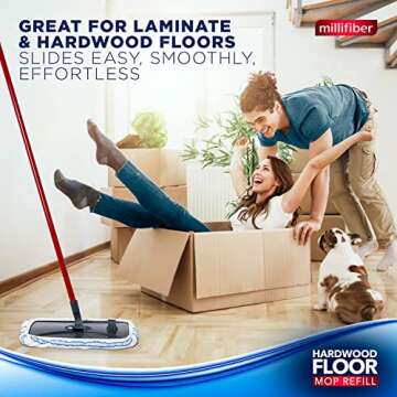 Millifiber Microfiber Mop Refills 15x8 Inches, 3-Pack