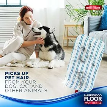 Millifiber Microfiber Mop Refills 15x8 Inches, 3-Pack