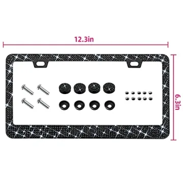 Stylish Rhinestone License Plate Frame for Women