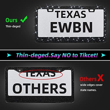 Stylish Rhinestone License Plate Frame for Women