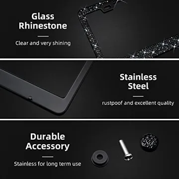 Stylish Rhinestone License Plate Frame for Women