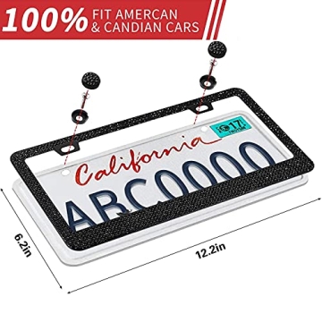 Stylish Rhinestone License Plate Frame for Women