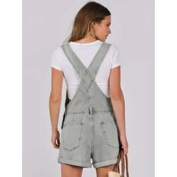 Stylish ANRABESS Women's Denim Shorts Overalls for Summer