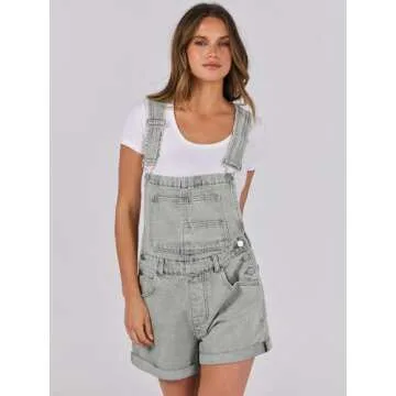 Stylish ANRABESS Women's Denim Shorts Overalls for Summer