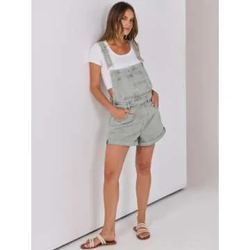 Stylish ANRABESS Women's Denim Shorts Overalls for Summer