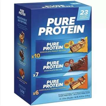 Pure Protein Bars, Nutrient Rich Snacks with High Protein for Energy Support, Minimal Sugar, Gluten-Free, Variety Pack (In NEYUM Packaging) (23 Pack)