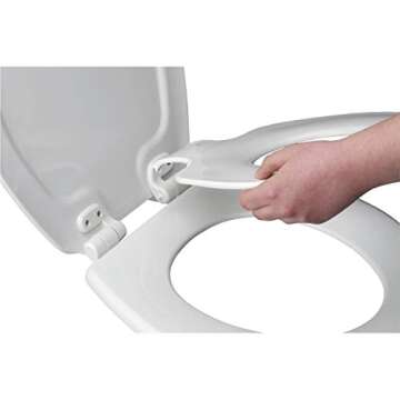 MAYFAIR 883SLOWA 000 Toilet Seat with Built-in Potty Training Seat will Reduce Clutter, Slow Close a...