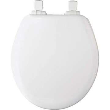 MAYFAIR 883SLOWA 000 Toilet Seat with Built-in Potty Training Seat will Reduce Clutter, Slow Close and Never Loosen, ROUND, Durable Enameled Wood/Long Lasting Plastic, White