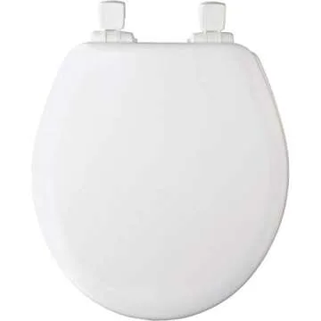 MAYFAIR 883SLOWA 000 Toilet Seat with Built-in Potty Training Seat will Reduce Clutter, Slow Close and Never Loosen, ROUND, Durable Enameled Wood/Long Lasting Plastic, White