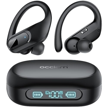 Occiam Wireless Bluetooth Earbuds for Workout - 96H Playback, Bass Stereo