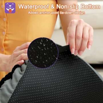 POCBLUE Deluxe Washable Dog Bed for Large Dogs Dog Crate Mat 36 Inch Comfy Fluffy Kennel Pad Anti-Slip for Dogs Up to 60 lbs, 36" x 23", Grey