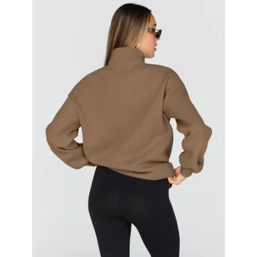 Trendy Queen Women's Oversized Half Zip Sweatshirt for Fall