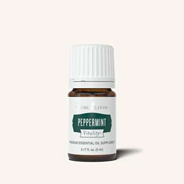 Young Living Peppermint Vitality Essential Oil | 5 ml | Dietary Supplement for Digestive Support and Refreshing Flavor