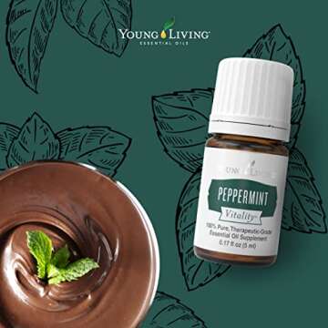 Young Living Peppermint Vitality Essential Oil | 5 ml | Dietary Supplement for Digestive Support and Refreshing Flavor
