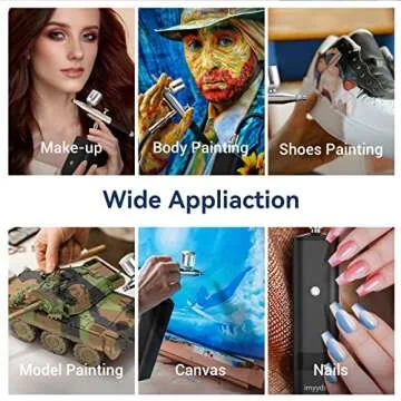 imyyds Airbrush Kit with Compressor, 32 PSI High Pressure Cordless Airbrush Gun, Portable Dual Action Airbrush Compressor Set, Handheld Mini Rechargeable Air Brushes for Painting, Model, Nail, Makeup