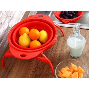 Dexas POP Collapsible Silicone Colander - Space-Saving Design