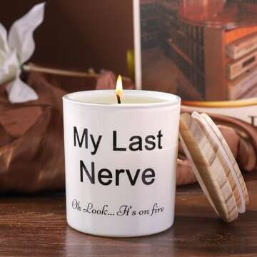 BFJLIFE Candles Gifts for Women Funny Unique My Last Nerve Candle Valentines Day Christmas Birthday ...