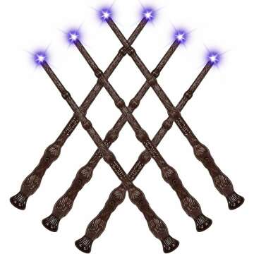 Light Up Magic Wand & Sound Effect - 6PCS Wizard Cosplay Accessories