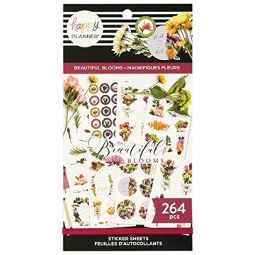 Happy Planner Sticker Pack - 264 Floral Stickers for Creative Journals, 25 Sheets, Beautiful Designs...