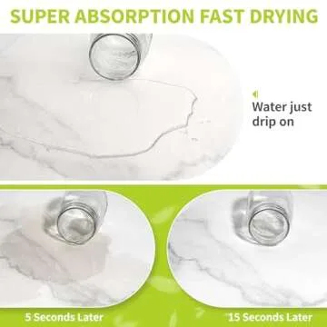 Large Size Stone Dish Drying Mat for Kitchen Counter, 24×15.4Inches, Eco-Friendly Diatomaceous Earth Stone Mat, Ultra Absorbent, Quick Dry, Non-slip, Heat Resistant, Multi-purpose mats(White Marble).