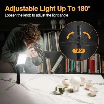 EMART Dimmable Photography Lighting Kit 11 Brightness, Continuous Portable 48 LED Video Light, Tabletop/Low-Angle Shooting, for Game Streams, Conference Zoom, YouTube with 4 Color Filters - 2 Packs