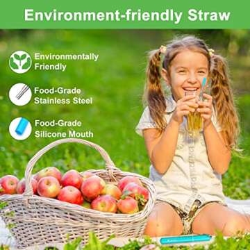 Kynup 4Packs Reusable Straws, Metal Straw with Silicon, Travel Drinking Straws with Metal Case, Keychain, Cleaning Brushes, Silicon Pcs Perfect for Travel, Gifts (20 PCS) Blue-Black-Silver-Turquoise