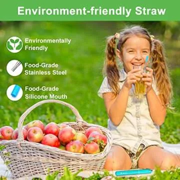 Kynup 4Packs Reusable Straws, Metal Straw with Silicon, Travel Drinking Straws with Metal Case, Keychain, Cleaning Brushes, Silicon Pcs Perfect for Travel, Gifts (20 PCS) Blue-Black-Silver-Turquoise