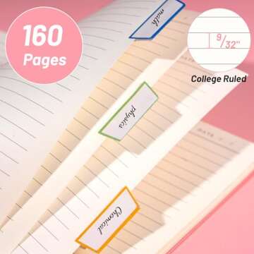 Yoment Spiral Notebook College Ruled A5 Spiral Bound Journal 160 Pages Thick Paper Plastic Hardcover...