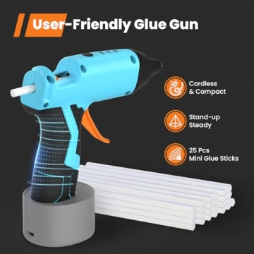Gogonova Cordless Hot Glue Gun - Fast 15s Heating with Sticks