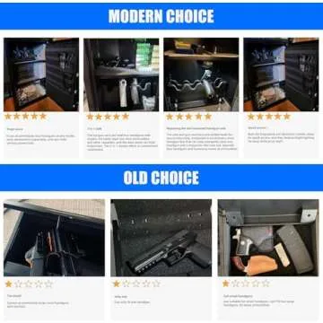 Grimtron Gun Safe for Multiple Pistols (1.71 cu. ft.) - Biometric Quick Access Handgun Safe 【Gun Rack & Gun Organizer】Home Pistol Safe Box, Fingerprint Gun Safe Storage with Backlit Keypad