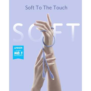 Anker USB-C to Lightning Cable, 641 Cable (Lavender Grey, 6ft), MFi Certified, Powerline III Flow Si...